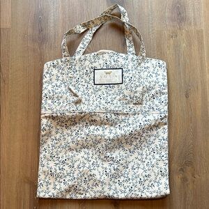 Agua by Agua Bendita Blue Floral Cream Garment Bag